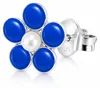 LUISIA® Ohrstecker "Blume"  - 925 Sterling Silber | Blau Produktbild-Vorschau 4