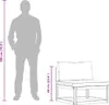 A diagram showing the dimensions of a sofa module next to a silhouette of a person. Anteprima dell’immagine prodotto