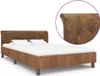 The Living Store Bettgestell Braun Wildleder-Optik 120 × Produktbild-Vorschau 1