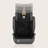 A black and gray car seat with adjustable headrest indicated by arrows. Anteprima dell’immagine prodotto