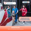 Medical professionals assisting a patient into an ambulance. Produktbild-Vorschau