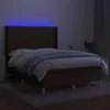 Möbel Boxspringbett mit Matratze & LED Dunkelbraun 140x200 Produktbild-Vorschau 3