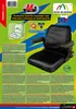 A black excavator seat cover is shown with product information and branding. Anteprima dell’immagine prodotto