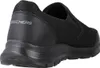 A black Skechers slip-on shoe is shown from the side and back. Produktbild-Vorschau