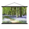 MuchoWow® Textilposter Wald - Weg - Blumen - Lila - Grün - Produktbild-Vorschau 1