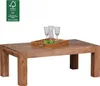 A wooden coffee table with a tray of decorative items on top. Produktbild-Vorschau