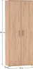 A tall, narrow wardrobe with two doors, shown against a white background with dimensions indicated. Podgląd zdjęcia produktu