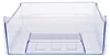 A clear plastic freezer drawer is shown from a front-facing, slightly elevated angle against a white background. Produktbild-Vorschau