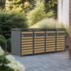 AXI Lucas Mülltonnenbox in Metall Anthrazit / Holzoptik | Produktbild-Vorschau 3
