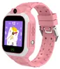 A pink smartwatch with a cartoon character on the screen, shown against a white background. Produktbild-Vorschau