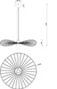 Technical drawing of a pendant lamp with dimensions. Anteprima dell’immagine prodotto