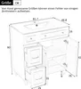 A line drawing of a bathroom vanity with dimensions indicated by numbers and lines. Anteprima dell’immagine prodotto