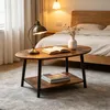 Moderner Couchtisch aus Holz mit 2 Etagen,kleiner Produktbild-Vorschau 2