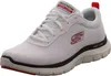 A single white Skechers sneaker with red accents is shown against a white background. Produktbild-Vorschau