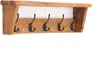 WANDGARDEROBE "GERDA" | Mahagoni Holz, 5 Haken | Produktbild-Vorschau 1