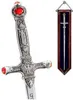 A close-up of a decorative sword and a framed sword display. Podgląd zdjęcia produktu