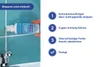 An image showing instructions on how to use a grout pen. The left side shows a hand applying the pen to a tiled wall, while the right side displays numbered steps. Produktbild-Vorschau