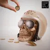 Spardose Totenkopf mit Motoradhelm 16x12cm Produktbild-Vorschau 8