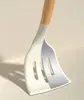 A close-up view of a kitchen spatula with a wooden handle and a white silicone head with slots. Náhled obrázku produktu