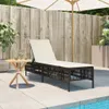 vidaXL Sonnenliege mit Auflage Braun Poly Rattan Produktbild-Vorschau 3