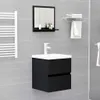 vidaXL Koupelnové zrcadlo černé 40x10,5x37 cm Dřevěný Náhled obrázku produktu 6