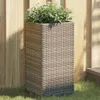 vidaXL Fioriera grigia 30x30x60 cm Poly Rattan Anteprima dell’immagine prodotto 2