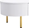 Sweiko Couchtisch mit zwei Schubladen, goldenen Griffen und Produktbild-Vorschau 8