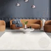Teppich Wohnzimmer Kurzflor Einfarbig Skandi Boho Muster 3D Produktbild-Vorschau 1