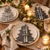 6 x Besteckhalter aus Filz in Tannenbaum-Optik Produktbild-Vorschau 3
