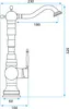 A technical drawing of a kitchen faucet with dimensions indicated. Náhľad obrázku produktu