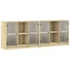 Design Bücherschrank mit Türen Sonoma-Eiche 204x37x75 cm Produktbild-Vorschau 2