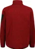 The back view of a red fleece jacket with black accents on the shoulder. Produktbild-Vorschau