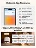 Collage showing a smartphone app interface for Roborock and a robotic vacuum cleaner with its accessories. Produktbild-Vorschau