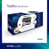 A product box for a BROLLUX aluminum retractable power outlet. Produktbild-Vorschau