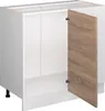 A white kitchen cabinet with a wooden door slightly ajar, shown from a slightly elevated front-left angle. Náhled obrázku produktu