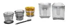 A collection of juicer parts and a cleaning brush, arranged on a white background. Náhled obrázku produktu