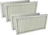 A group of four pleated air filters are arranged in a staggered diagonal line against a white background. Produktbild-Vorschau