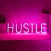 Rosa HUSTLE Leuchtreklame LED Neonlicht USB Nachtlicht für Produktbild-Vorschau 1