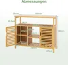 GOPLUS Badezimmerschrank Bambus, Aufbewahrungsschrank mit 2 Produktbild-Vorschau 7
