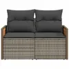 The Living Store Gartensofa 2-Sitzer mit Kissen Grau Poly Produktbild-Vorschau 5