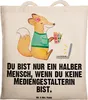 Mr. & Mrs. Panda Baumwollbeutel Mediengestalterin Herz - Produktbild-Vorschau 1
