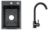 Faizee Home Edelstahlspüle Schwarz SUS304 mit Armatur Produktbild-Vorschau 1