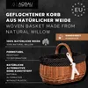 Panier tressé noir avec anse, grand, idéal pour les courses Voir les images du produit 2