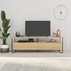 CALICOSY - Meuble TV 2 portes avec pieds en métal L150 cm - Voir les images du produit 2