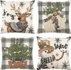 4er Set Weihnachten Kissenbezug 45x45cm Dekokissen Produktbild-Vorschau 1