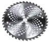 A close-up, studio shot of a metal cutting blade with a white background. Produktbild-Vorschau