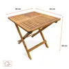 Tavolino ausiliario 50x50x50 cm, pieghevole - in legno di Anteprima dell’immagine prodotto 4