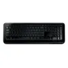 A black wireless keyboard is shown from a top-down perspective against a white background. Produktbild-Vorschau