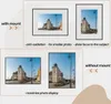 Comparison of framed photos with and without mounts, illustrating different display options and benefits. Produktbild-Vorschau
