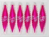 6 tlg. Glas-Zapfen Set in Hochglanz-Pink-Silberne-Ornamente Produktbild-Vorschau 1
